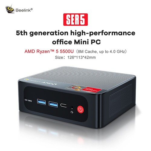 Beelink SER5 AMD Ryzen 5 5500U Windows 11 MINI PC 16G 500G WiFi6 1000M Computer - 第 6/23 張圖片