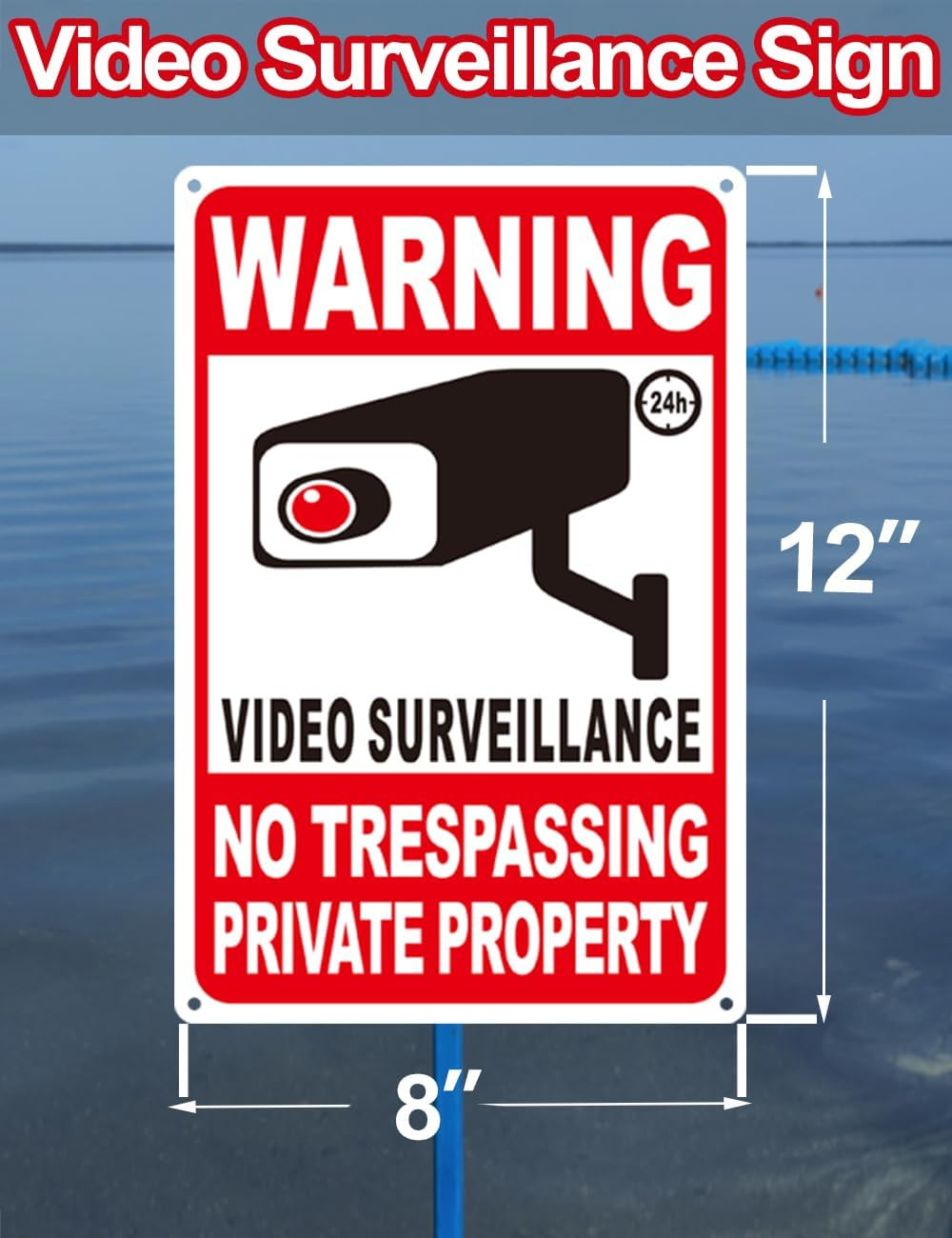 4-Pack No Trespassing Signs – 12"x8" Reflective Security Surveillance