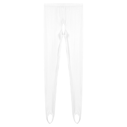 Sexy Women's Shiny Crotchless Tights Glossy Yoga Fitness Dance Pants Shapewear - Picture 17 of 94