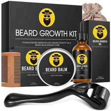 	Beard Growth Kit - Derma Roller for Beard Growth Beard Growth Serum Oil Beard	