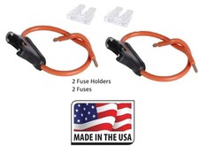 2 PC 12 GAUGE ATC FUSE HOLDER IN-LINE WITH 2 PC 25 AMP FUSE Made in USA