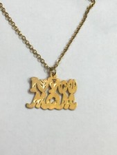 14k Gold Overlay i love you mom name necklace /no personalize
