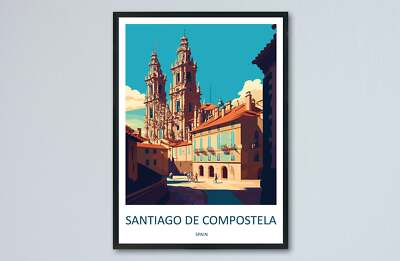 Santiago de Compostela Travel Print Wall Art Santiago de Compostela Wall Hanging