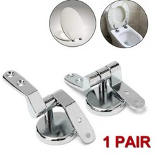 1 Pair Toilet Seat Hinges Fixed Replacement Part Mounting Connector Zinc Alloy