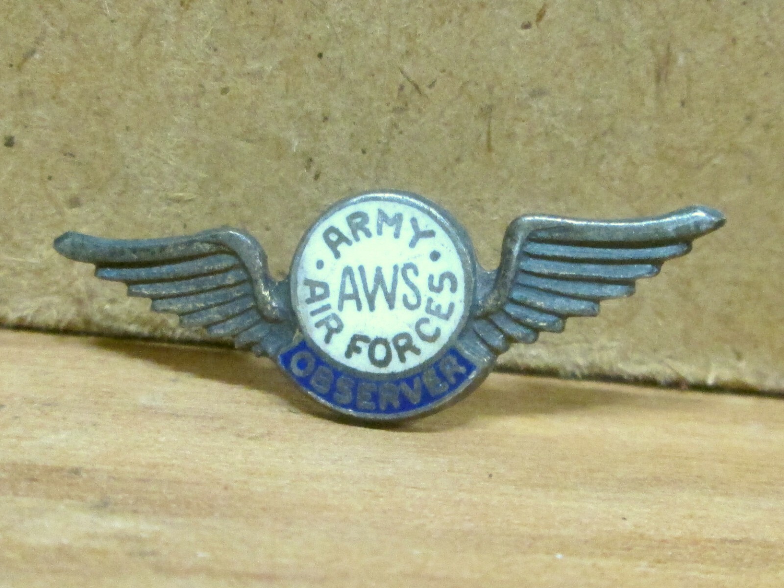 WWII ARMY AIR FORCE OBSERVER PIN, Aircraft Warning Service Volunteer ...