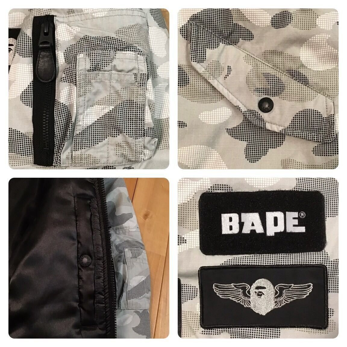 BAPE DOT CAMO MA-1 bomber jacket A Bathing Ape Size L | eBay