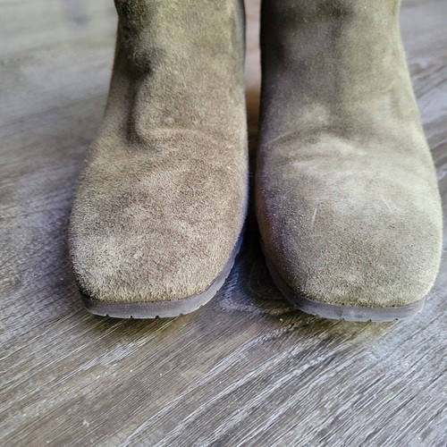 Aquatalia Charlotte Weatherproof Leather Suede Square Toe Zip Up Ankle Boots - Picture 5 of 11