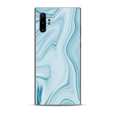Skins Decal Wrap for Samsung Note 10 Plus Baby Blue Ice Swirl Marble