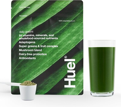 Huel Daily Greens | Superfood Greens Powder | 91 Vitamins, Minerals, and Wholefo