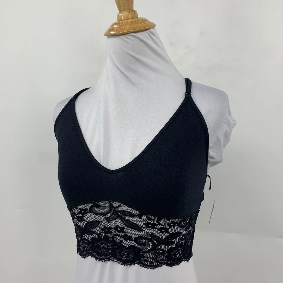 Pullover elástico Anthropologie Bralette para mujer XXS/XS negro sin costuras espalda en T Foto 3 de 4