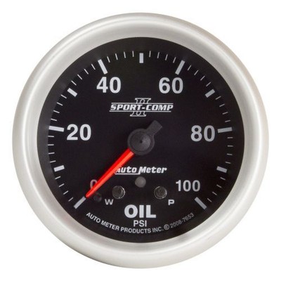Auto Meter 7653 Sport-Comp II 2-5/8'' Oil Pressure Gauge - 0-100psi