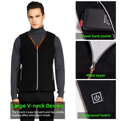 Heated Vest Men USB Electric Heating Vest Women Smart Rechargeable Heated Jacket - Bild 7 von 15