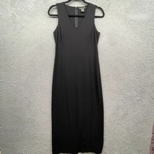 Banana Republic Womens Maxi Dress Black Sleeveless V-Neck Back Zip Size 4