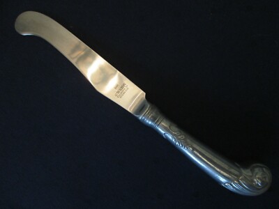 DINNER KNIFE! Vintage WILTON ARMETALE stainless BISHOP WHITE pattern LOVELY