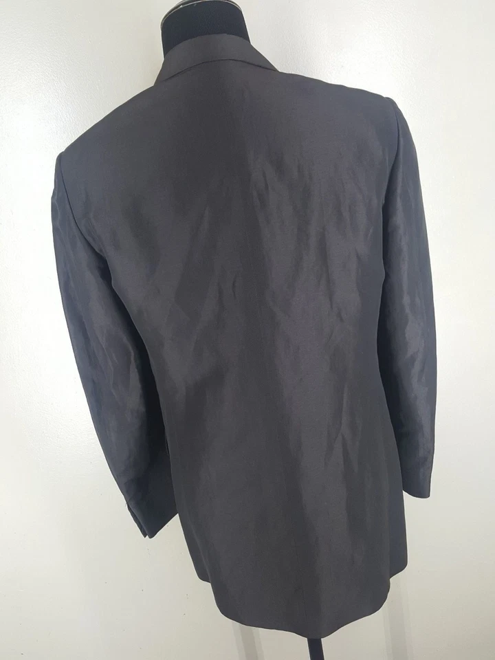 CALVIN KLEIN Vintage Italy  Linen&Silk Blazer 2 Btn No Vents 42 L-Fit 42-44 Long - Image 3 of 4