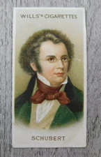 Imperial Tobacco Co Will's Cigarette Trade Card vintage No. 9 Franz Schubert