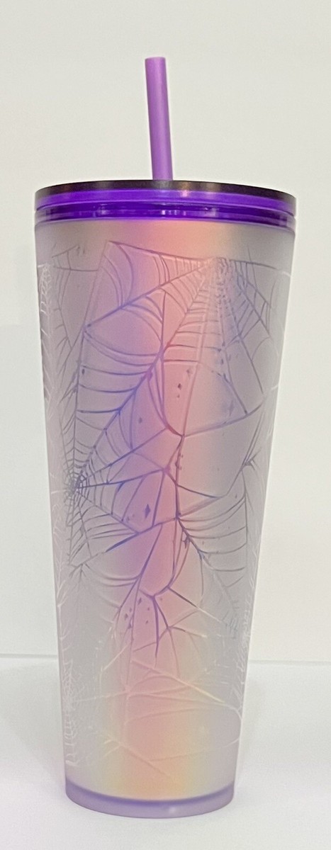 HTF Starbucks Halloween 2021 Purple and Frosted White Spiderweb