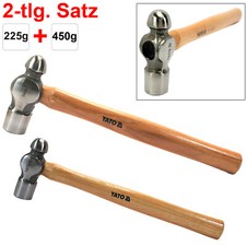 Ausbeulhammer Schonhammer Kugelhammer 2-er SET 225g + 450g Hammer mit Holzstiel