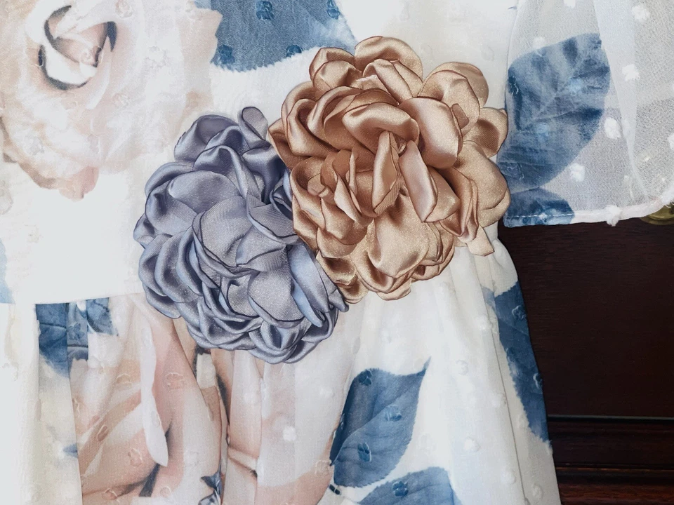 Vestido Primavera Enagua Multicapa Floral Marfil Laura Ashley Niñas Talla 6x Foto 2 de 4