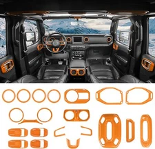 21XOrange Interior Accessories Trim Cover Full Set Decor for Jeep Wrangler JL JT