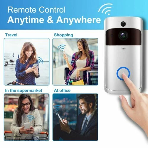 Cámara Video Timbre, Wi-Fi con Detección de Movimiento PIR Inteligente, Gran Angular 720HD Foto 4 de 4