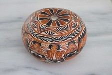 Tribal Black and White Carved Shaker Gourd Medium Size Made in Peru