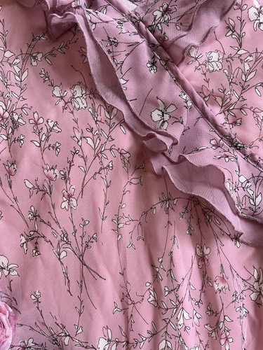 City Triangles Y2K Vacation Ruffle Dress Sz 11 Pink Floral Fairy Whimsical - Picture 7 of 9