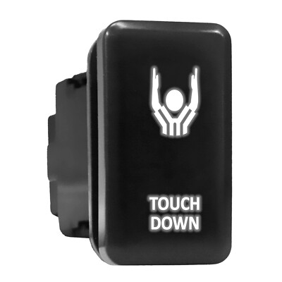 TOUCH DOWN White LED Backlit Switch Tall Push Button 1.54''x 0.83'' (Fit: Toyota)