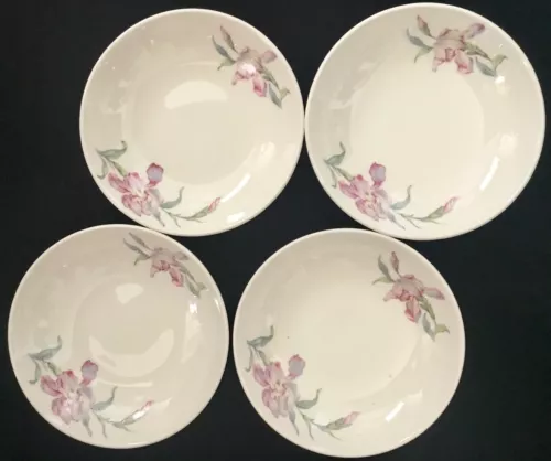 VTG UNIVERSAL POTTERY ‘BALLERINA’ 4~5 3/8” BERRY SAUCE BOWLS PINK ‘IRIS’ USA