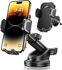 Car Phone Holder Mount, 3-in-1 Cell Phone Holder for Car, Dashboard Windshield