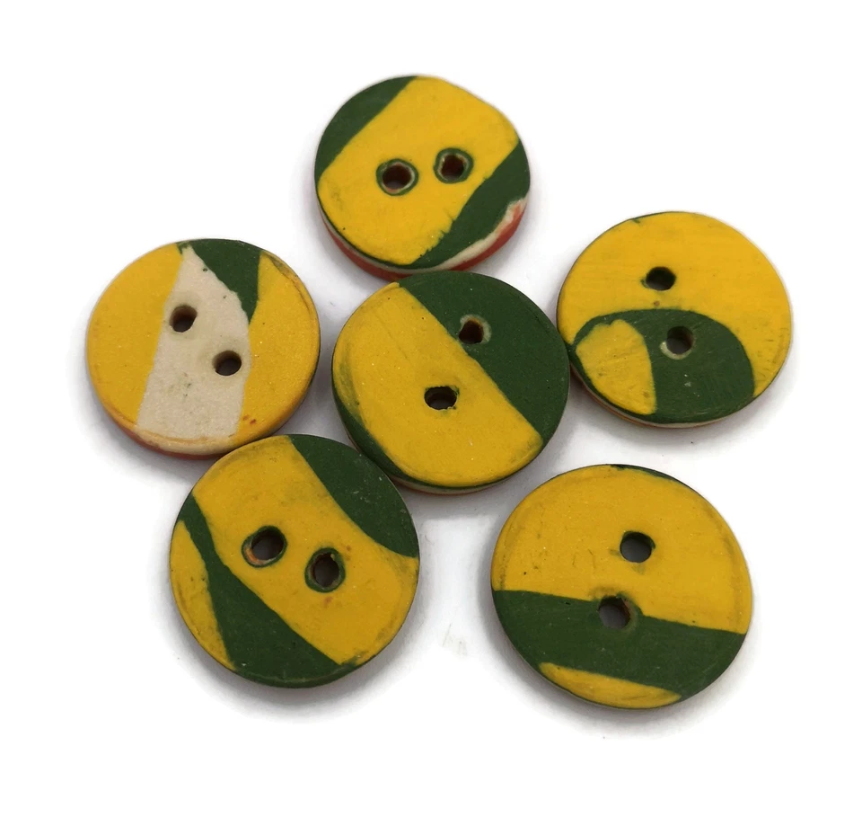 6Pc 25mm Handmade Sewing Buttons Round For Coat Jacket Blouse Scrapbooking Craft - Image 4 of 4