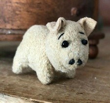 Artisan Handmade Dollhouse Miniature Stuffed Piglet with Curly Tail OOAK