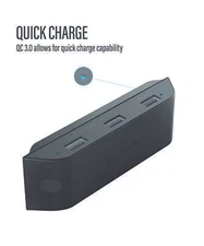 USB Fast Charging Desktop Charger 36W 3-Port QC Desk Power Hub Adapter and Cab