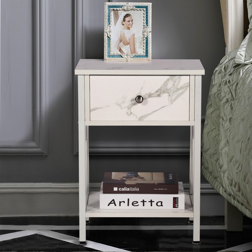 Nightstand Classic Bedside Table Drawer Side Table Bedroom Coffee Tea End Table - Picture 20 of 29