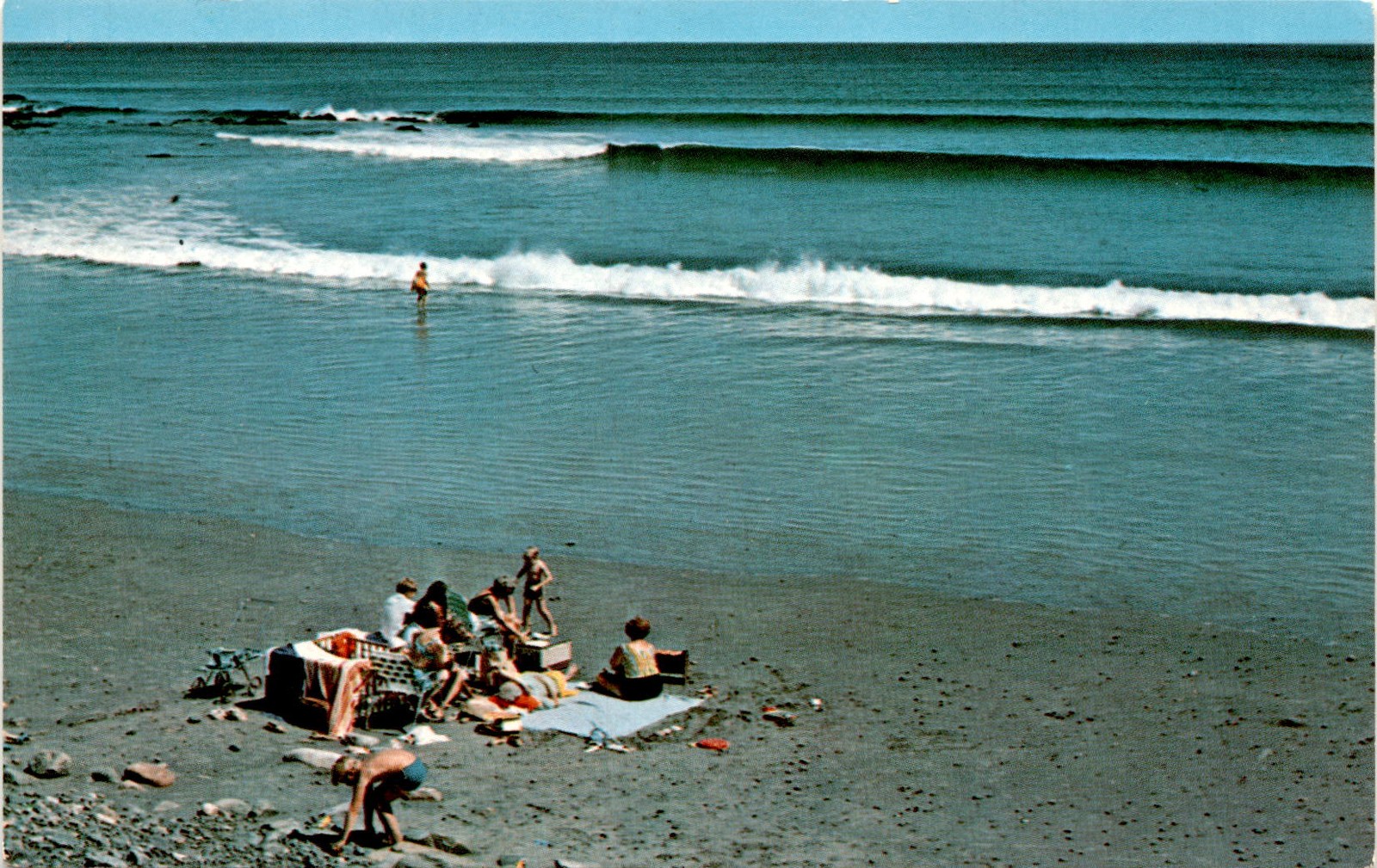 Long Sands Beach, York, Maine, Forward's Color Productions, Postcard