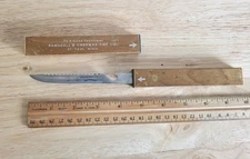 Vintage Warco Floating 10 Inch Fish Knife Wood Case With Tire Ad, St Paul MN