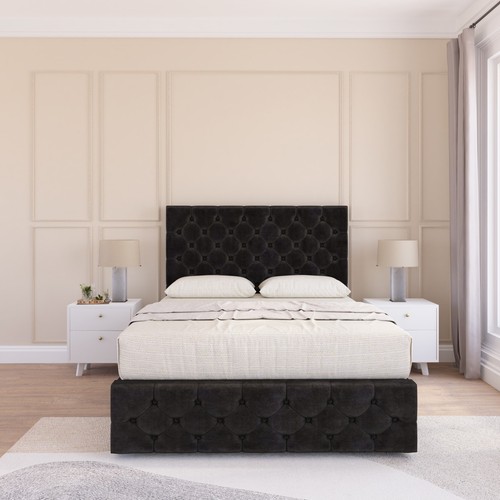 Luxury Divan Bed Base with 26'' Headboard |Storage Bed| Plush Fabric Florida - Picture 10 of 10