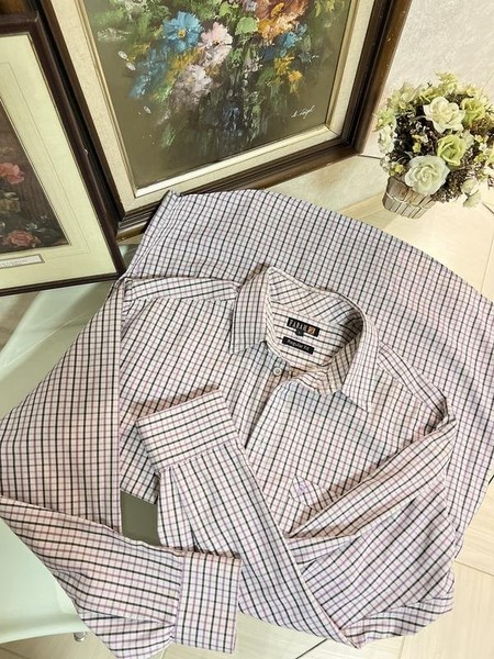 Men Farah Shirt Lilac Cotton 40 /L / 48