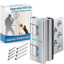 Door Reinforcement Lock, 800 lbs Anti-Kick Child-Proof Security for Inward-Swing