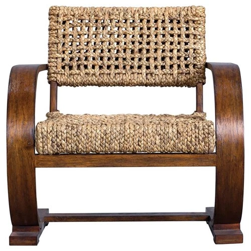 Uttermost Rehema Coastal Wood Accent Chair in Natural and Weathered Pecan - Picture 3 of 12