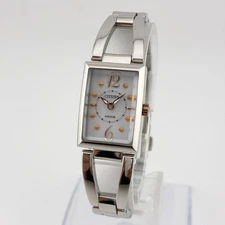 Citizen Wicca ECODRIVE Rectangular Watch Silver Genuine 17mm B035 S051312