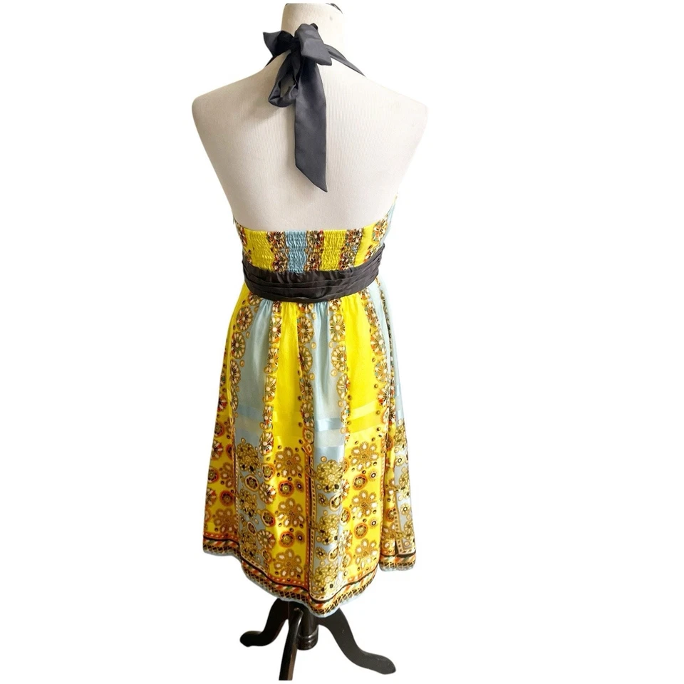Vestido Anthropologie Moulinette Soeurs 100% Seda Y2K Halter Talla 4 Multicolor Foto 2 de 4