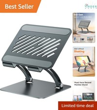Tablet Stand Aluminum Adjustable 4.7-16.5 Inch Desktop Holder Gray