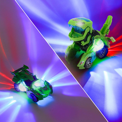 Transforming Toys, 2 in 1 Transforming Dinosaur LED Car Dinosaur Transform Ca... - Picture 4 of 7