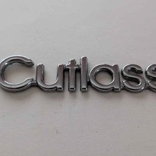 Oldsmobile Cutlass Script Emblem Vintage Chrome Badge Oem Oldsmobile Cutlass Script Emblem Vintage Chrome Badge Oem