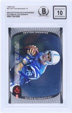 Peyton Manning Colts Signed 1998 Upper Deck UD3 FF #91 BAS 10 Rookie Card. rookie card picture