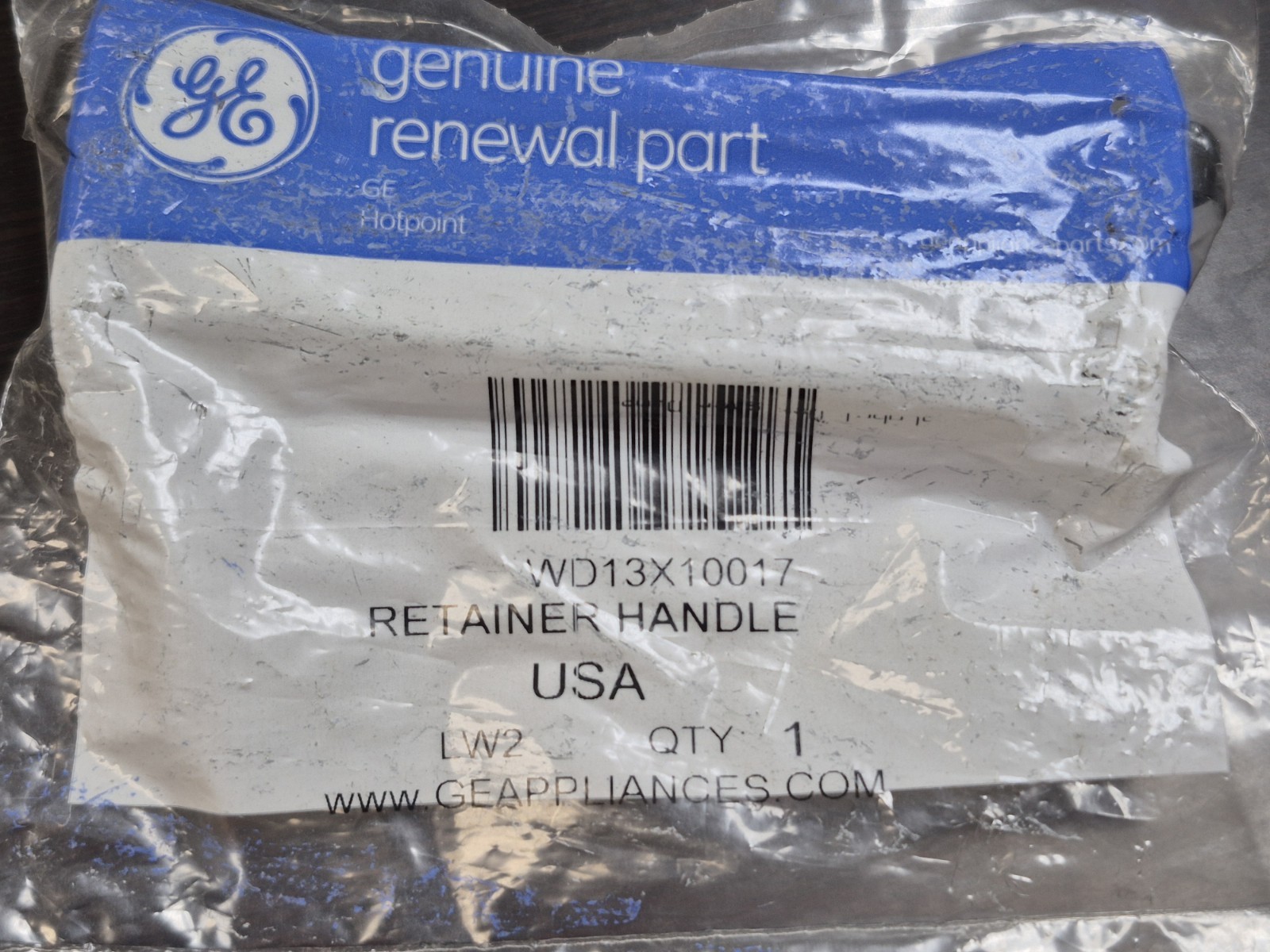 WD13X10017 GE RETAINER HANDLE Genuine High Quality Replacement Part 