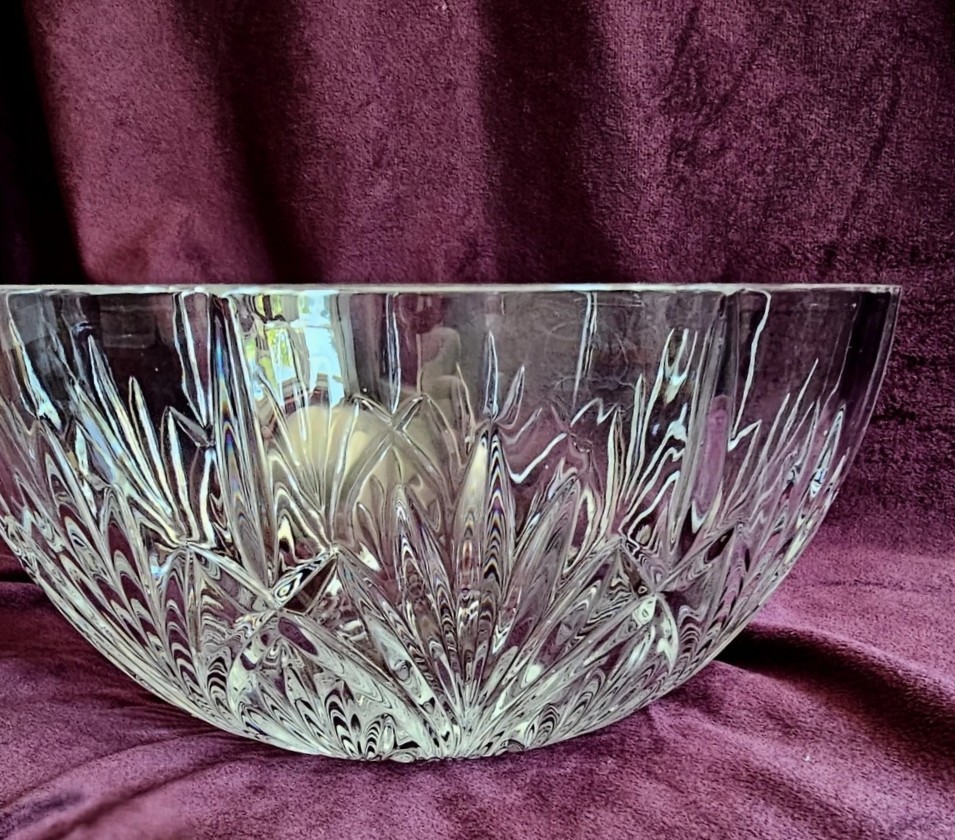 Lead Crystal Salad Bowl - CZECH REPUBLIC - 10 INCH- 24% LEAD