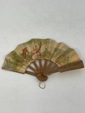Beautiful Vintage Hand-painted Miniature Hand Folding Doll Toy Fan