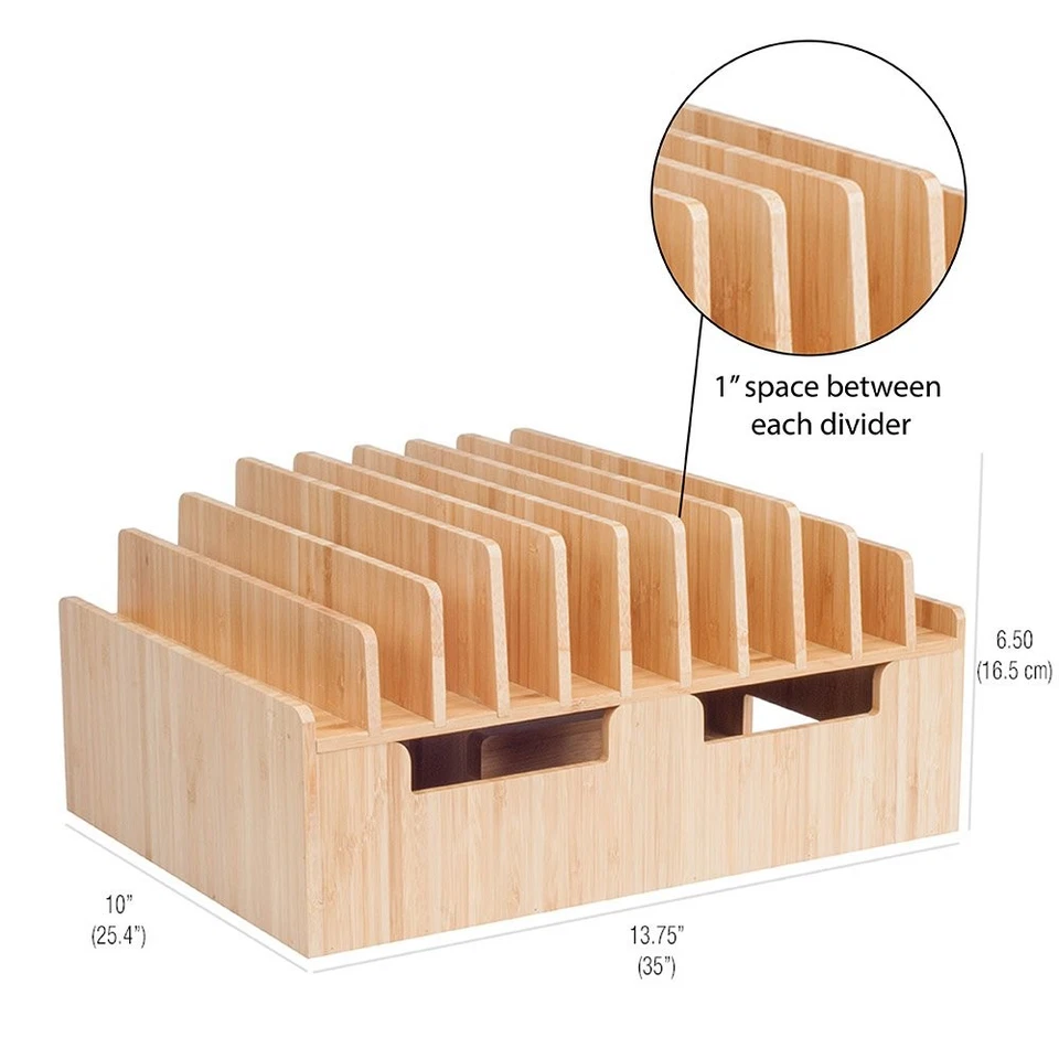 Bamboo 10-Port Charging Station & Docking Organizer for Smartphones & Tablets... - Image 2 of 4